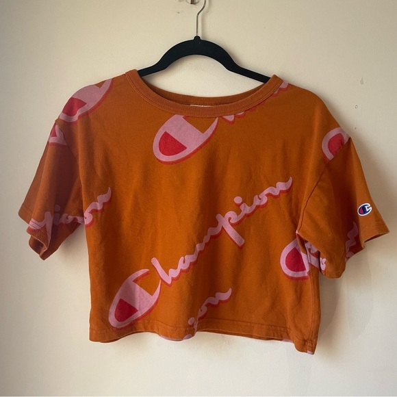 Champion orange and pink crop top-shirt XS - Picture 1 of 6